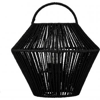 Lámpara de mesa Boho Shine Pauleen, E27, max 20W, metálica/rattán, sin bombilla