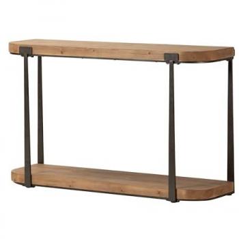 Consola de Madera y Metal Adda Home Marrón Negro 120x35x75 cm - Ideal para Entrada con Espacio de Almacenamiento Adicional