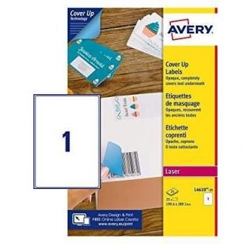 Avery - L4610-25 etiqueta autoadhesiva Rectángulo Permanente Blanco 25 pieza(s)