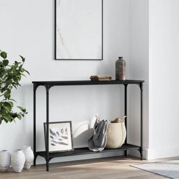 Mesa Consola Premium de Madera de Ingeniería Negra 101x30,5x75 cm