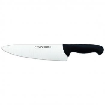 Arcos Serie 2900 Cuchillo de Cocinero Ancho, Hoja Acero Inoxidable NITRUM 250 mm (25 cm), Mango Polipropileno Negro
