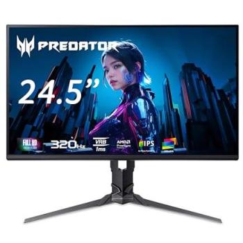 Monitor Gaming Acer Predator XB253QF3bmiiprx 24,5 Full HD 1920x1080 320Hz IPS con FreeSync y Altura Ajustable