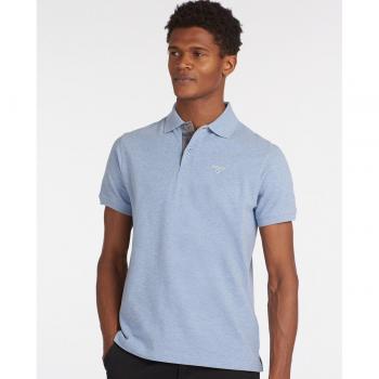 Barbour Men's Short Sleeve Solid Polo Shirt - Regular Fit, Light Blue, Size XL