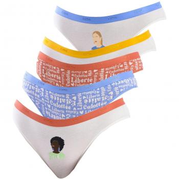 DIM Culote y bragas DIM POCKETS PACK X5 para mujer - Pack de 5 braguitas de algodón stretch, diseño básico y cómodo, ideal para uso diario