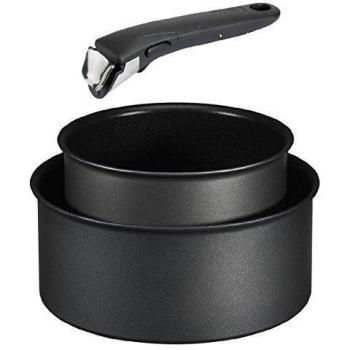 Tefal Ingenio Talent: 16 + 20 Cm con Mango Set de Cazos, Aluminio, Negro
