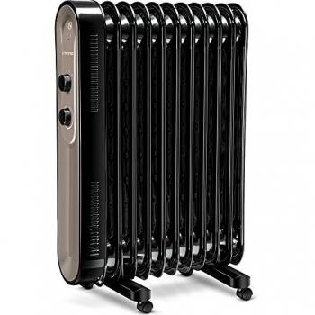 Radiador de aceite TROTEC TRH 24 E - Radiador eléctrico de 2.200 W con 11 aletas, 3 ajustes de calor, termostato de ajuste continuo y función de desconexión de seguridad