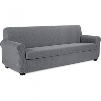 TIANSHU Funda Sofa 4 Plazas,2-Piezas Jacquard poliéster Funda de Sofá 4 Plazas elasticas Suaves Resistentes