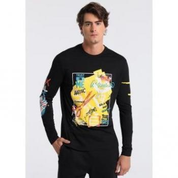 Camiseta de Manga Larga para Hombre Six Valves 132588 Negro