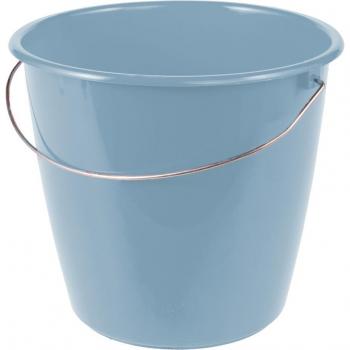 Cubo de Limpieza Plástico Ø24 X 20 Azul Nórdico con Asa de Metal