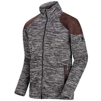 Regatta Cranston Sudadera con cremallera completa Jacquard Fleece Fleece, Hombre, Forro polar, RMA371 80080, negro, XL