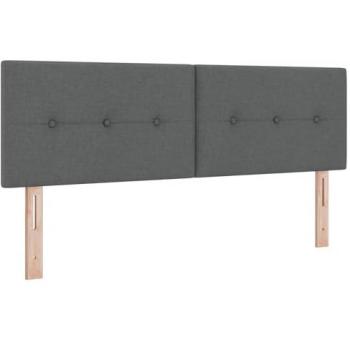 Cabecero LED con tira de luces gris oscuro 160 cm tela