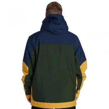 Chaqueta de esquí DC Shoes Defiant para hombre con capucha en color amarillo y azul oscuro, talla S