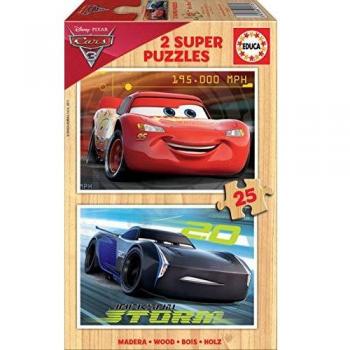 Educa - Cars 3 2 Puzzles x 25 Piezas, Multicolor