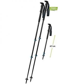 Bastones de trekking Komperdell Carbon C3 Pro, características: fabricados en carbono, diseño ligero y resistente, color negro y azul, incluyen un par