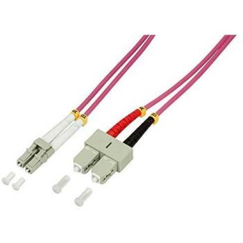 Cable de fibra óptica LogiLink LC-Duplex - SC-Duplex OM4, 1m
