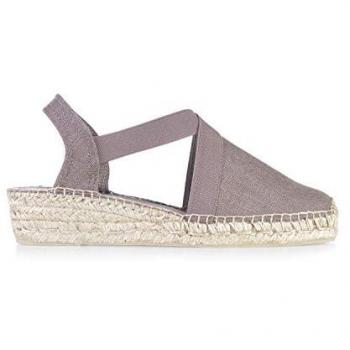 Alpargatas de Cuña para Mujer Toni Pons Verona en Algodón con Elásticos - Taupe, 41 EU