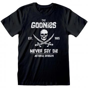 Goonies Never Say Die Unisex Black T-Shirt - Adult Size Large - 100% Cotton