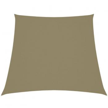 Toldo de vela trapezoidal de tela oxford beige 3/4x2 m
