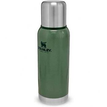 Stanley Adventure Series Green 18/8 Stainless Steel Wall Vacuum Insulation Water Bottle Leakproof + Packable Doubles As Cup Naturally Bpa-Free, Unisex-Adult, Verde con effecto Hammertone, 25OZ / .73L