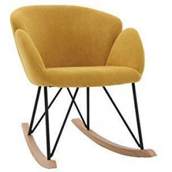 Mecedora terciopelo amarillo mostaza Rhapsody de Miliboo