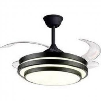 Ventilador de techo Selene Bel Air 72W aspas retráctiles mando a distancia Ø108 cm (Negro)