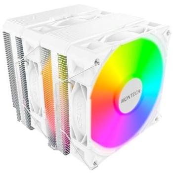 Disipador de CPU Montech NX600 ARGB Doble Ventilador 120mm Blanco