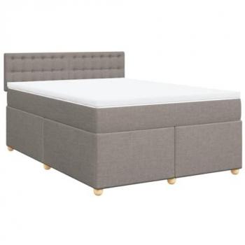Cama box spring con colchón de Tortera 160x200 cm en tela gris taupe