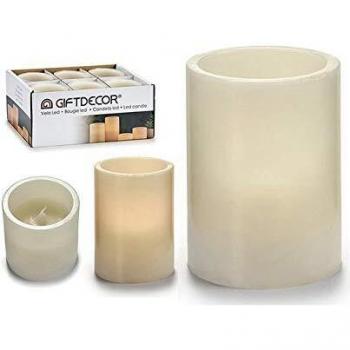 BigBuy Home Vela Led Crema 10 Cm