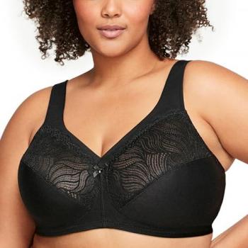 Glamorise MagicLift Wireless Natural Shape Support Bra - Black, Size 38-B