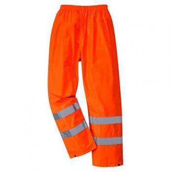 Pantalones de Lluvia Alta Visibilidad Naranja M con Cinta Reflectante Portwest H441