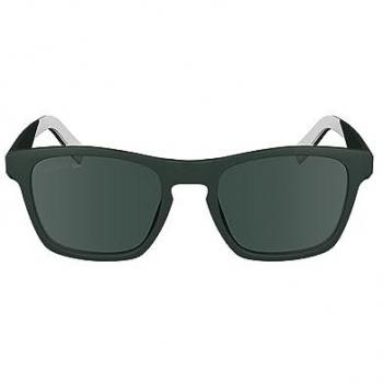 Gafas de sol Lacoste L6018S rectangulares inyectadas en verde mate con lente verde sólido