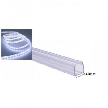 Perfil de Plástico de 1mt Sin Tapa para Tira LED de 12mm