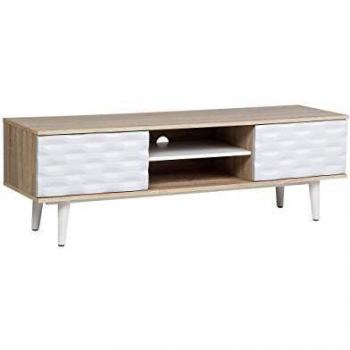 Beliani Mueble TV Madera Clara/Blanco Swansea