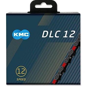 KMC DLC Cadena de 12 velocidades, Unisex, Negro/Rojo, 126 Link