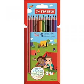 Estuche de 12 Lápices de Colores Escolares Triangulares STABILO Trio