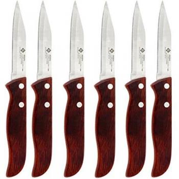 Pakka 43284 Set de Cuchillos Mondador de Acero Inoxidable con Mango de Madera, Multicolor, 6 uds x 7.5 cm, Plastic