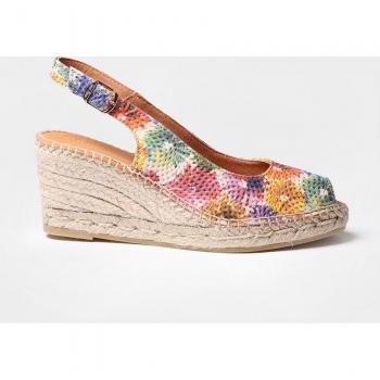Toni Pons Alpargatas de cuña de mujer CAROL-DM de piel estilo peep toe