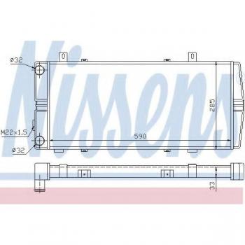 Radiador NISSENS 64102, refrigeración del motor, Aluminio, 590 287 33, Aletas unidas mecánicamente, compatible con SKODA: FELICIA 1 Pickup, Kombi