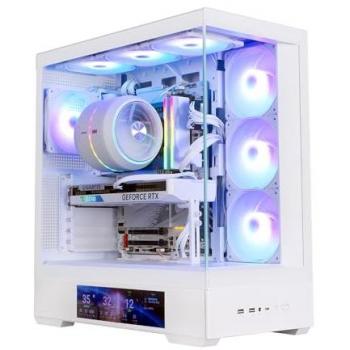 Zalman P40 DS White Midi Tower ATX Case with RGB and Tempered Glass Panels