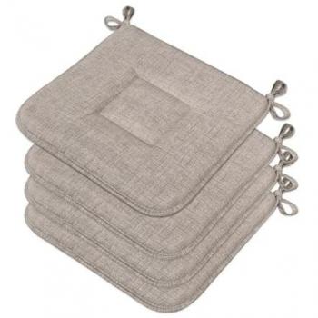 Set de 4 cojines para sillas de cocina, algodón suave, lavables, universales, color pastel marrón