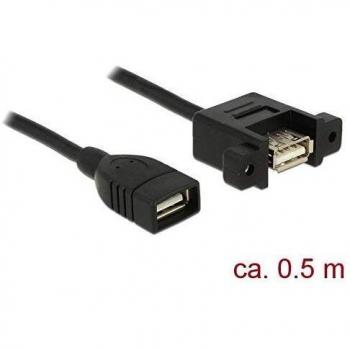 Cable USB 2.0 hembra a hembra montable, 50 cm