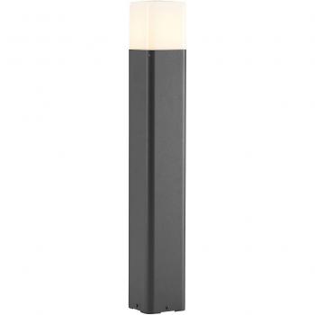 Bolardo Luminoso Lucande Obuna, altura 80 cm, lámpara para exterior moderna en negro, fabricado en aluminio, con 1 llama E27 para iluminación de senderos y baliza
