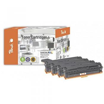 Paquete Ahorro de Toner Peach Compatible con HP No. 125A, CB540A, CB541A, CB542A, CB543A - Incluye Negro, Cian, Magenta y Amarillo