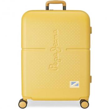 Maleta Pepe Jeans Laila Mediana 70 cm Rígida ABS Expandible 4 Ruedas Ocre