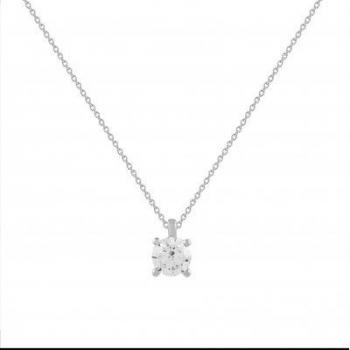 Gargantilla Oro con 1 Diamante. Punto de Luz