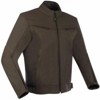 Bering Chaqueta de Moto Derby Marrón - Chaqueta de cuero para moto, color marrón, talla S