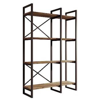 Estantería Industrial Modelo Factory E2, 87,5 cm, color pino atlántico, estructura de acero negro mate
