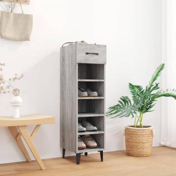 Zapatero gris Sonoma 30x35x105 cm madera multicapa