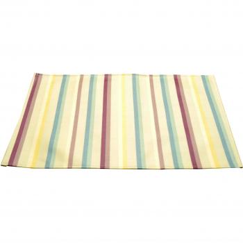 duckydora Amalfi limpiar mantel individual, azul huevo de pato, Amarillo y Rosa Rayas