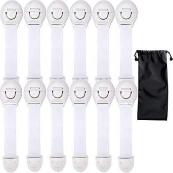 CompraFun 12Pcs Cerraduras de Seguridad para Niños, Cierre Seguridad Cajones Bebe, Bloqueo Seguridad